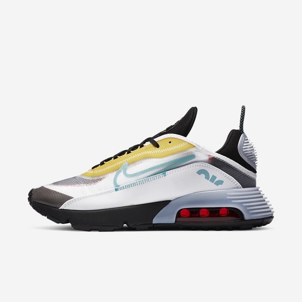 Sneakers Nike Air Max 2090 Blanche 9620-784 White/Black/Speed Yellow/Bleached Aqua Homme | IKO-84481684